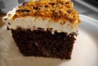 Easy and Delicious Chocolate Butterfinger Caramel Cake